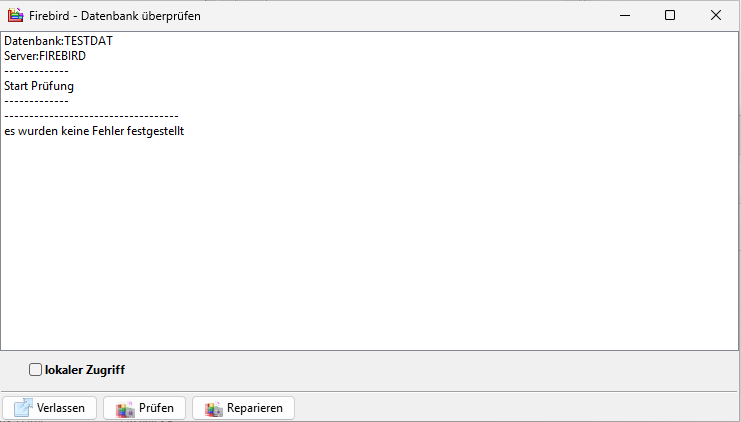 GesRepair2000 – Hauptfenster mit Reparatur- und Prüfoptionen