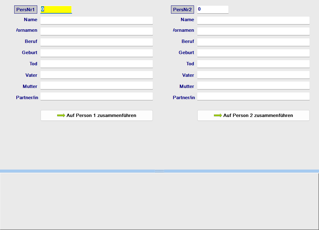 Verschmelzen-Dialog mit Feldauswahl
