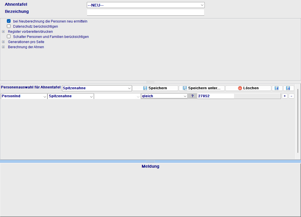Ahnentafel mit 4 Generationen in der Druckvorschau