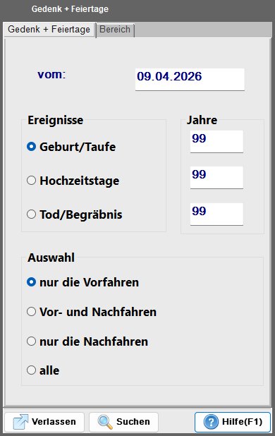 Dialog „Gedenk- und Feiertage
